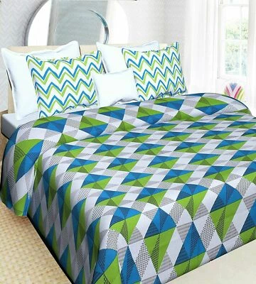 Bed Sheet Indian Mandala100% Cotton Printed Queen Size With Two Pillow Cover Set - Image 1 of 4