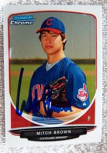 Cleveland Indians Mitch Brown Signed 2013 Bowman Chrome Auto Card - Imagen 1 de 1