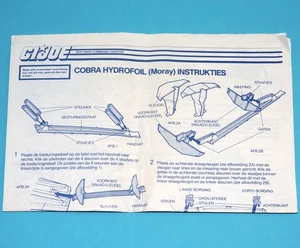 1985 GI JOE COBRA MORAY SPARE BLUEPRINT INSTRUCTIONS NL DUTCH HASBRO - Picture 1 of 3