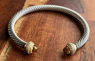 Brazalete Raro David Yurman Cable Candy Oro 18k Plata de Ley 5mm Foto 1 de 4