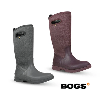 Ladies BOGS Rubber Wellies Tall Crandall Fur Warm Boots Thermal Wellingtons - Image 1 of 4