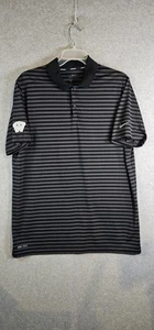 Polo de golf para hombre Nike negro y gris a rayas con logotipo de Wisconsin Badgers en la manga - Imagen 1 de 10