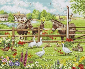 Cross Stitch Kit Luca-S - Donkeys Yard, BU5087 - Picture 1 of 1