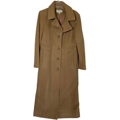 Abrigo Anne Klein Mezcla Lana Mujer 14P Beige Longline Peso Pesado Dinero Antiguo Foto 1 de 4