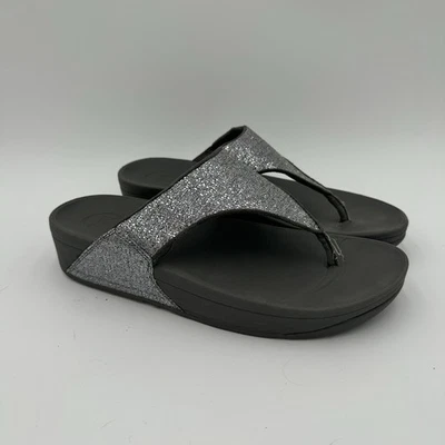 Sandalias Fitlop LULU plateadas brillantes para mujer talla 9 chanclas vacaciones playa Foto 1 de 4