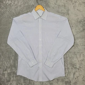 Camisa Brooks Brothers Para Hombre 16.5 Clásica Azul Blanco Cuadros Sin Hierro Algodón Supima - Imagen 1 de 10