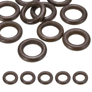 Anillos de madera natural de 30 mm, paquete de 10 anillos de madera redondos, marrón café - Imagen 1 de 8