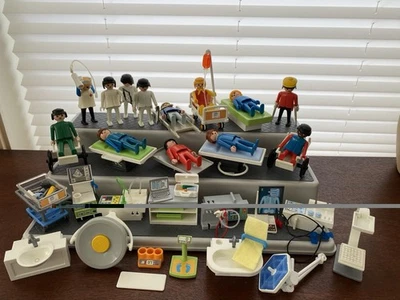 Huge Lot: Early Playmobil Hospital Figures with Beds, Monitors, & Accessories++ - Image 1 of 4