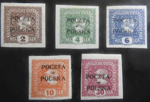 Polonia - 1919 Giornali 5 valori nuovi linguella n. cat P1-P5 - Foto 1 di 2