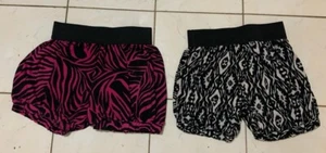 New Women's Soft Harem High Waist printed summer Shorts Black S/M - Picture 1 of 1