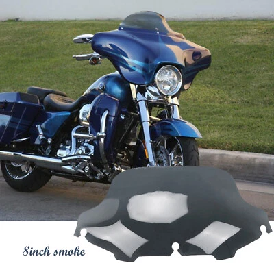 Parabrisas de humo de 8" para Harley Davidson Touring Street Electra Glide 1996-2013 Foto 1 de 4