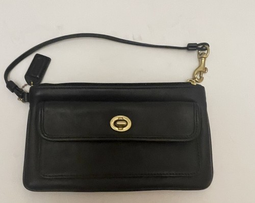 COACH Polso Frittura Vintage Nero Anteriore Blocco Turn Lock