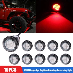10pcs Red Eagle Eye 12LED Daytime Running DRL Backup Light Car Rock Lamp 23MM  - Picture 1 of 12