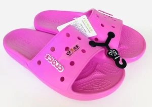 Crocs Classic Slides Women’s Taffy Pink Roomy Fit Size 12 New - Picture 1 of 3