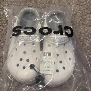 Zapatillas zuecos forrados Crocs Baya blanco gris para hombre talla 11 - Imagen 1 de 4