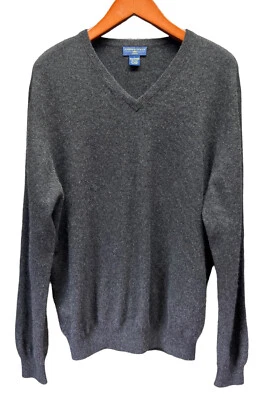 Joseph & Lyman Hombres Manga Larga Cuello en V Cachemira Sudadera Gris Talla Grande Foto 1 de 4