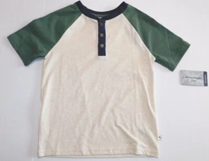 Tommy Bahama Boy's Henley T-Shirt Green Navy Blue Cream Size SMALL/5-6 New - Picture 1 of 3