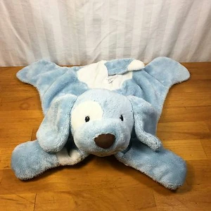 Blue White Puppy Dog Flat Mat Security Blanket Lovey Gund Baby - Picture 1 of 8