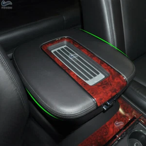 Black Micro Leather Center Console Armrest Box Cover For Cadillac Escalade 07-11 - Picture 1 of 6