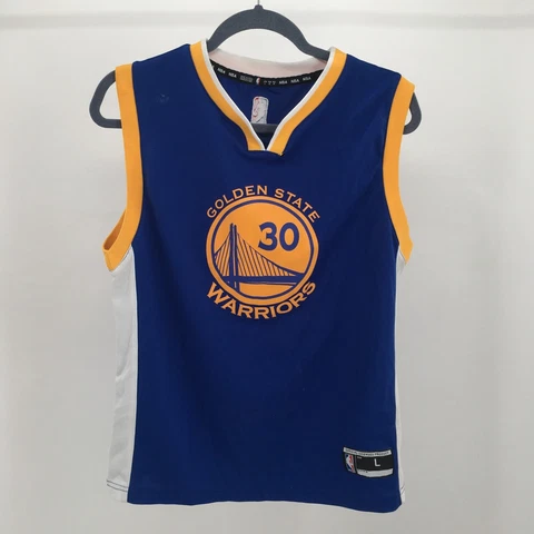 NBA Golden State Warrior Stephen Curry 30 Jersey Shirt Mens Large Blue Yellow Cover