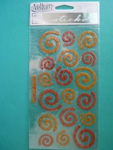 Stickopotamus/Sticko ROJO NARANJA REMOLINOS Carpeta Hoja Álbum de Recortes Pegatinas Vitela - Imagen 1 de 2