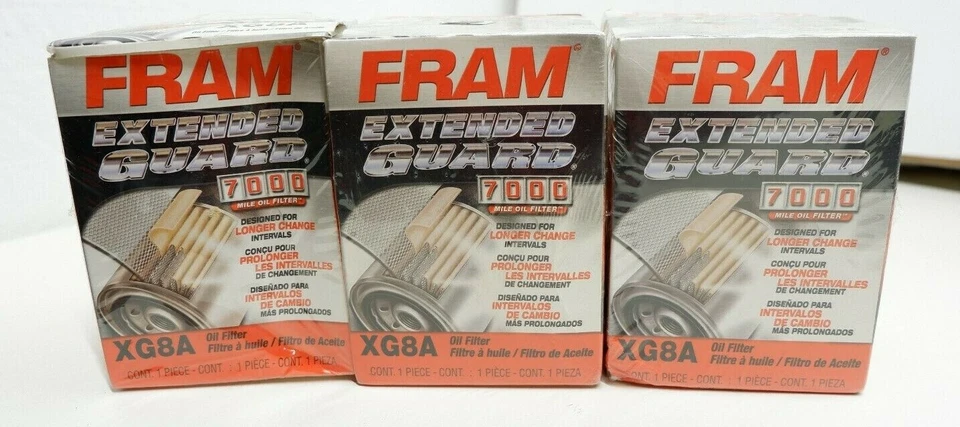 3-Fram Xtended Guard Oil Filter XG8A, 7000 mile Oil Filter, Lot of 3 - Image 1 of 3