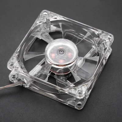 Clear USB PC Computer Clear Case Cooling Fan Cooler 4-LED Light 80*80*25mm 5 NDG - Image 1 of 4
