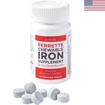 Suplemento de hierro suave para masticar - Tabletas de limón y lima no estreñantes Foto 1 de 3