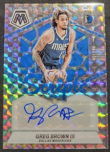 GREG BROWN III 2023-2024 PANINI PRIZM SCRIPTS PRIZM AUTO MS-BRW DALLAS MAVERICKS - Picture 1 of 2