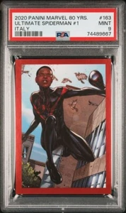 2020 Panini Marvel 80 Years Red Foil Miles Morales #163 Italy PSA 9 MINT - Picture 1 of 2