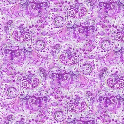 Wild Blush Purple Tonal Paisley Allover Danhui Nai Fabric  1/2 Yard   #89222 - Image 1 of 3