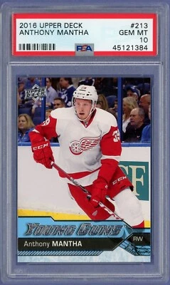 2016 Upper Deck Young Guns #213 Anthony Mantha RC Rookie PSA 10 - Image 1 of 2