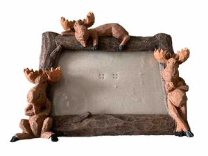 Adorable Moose Adorned 3D 4”x 6” Resin Photograph Frame - Standing - Picture 1 of 9