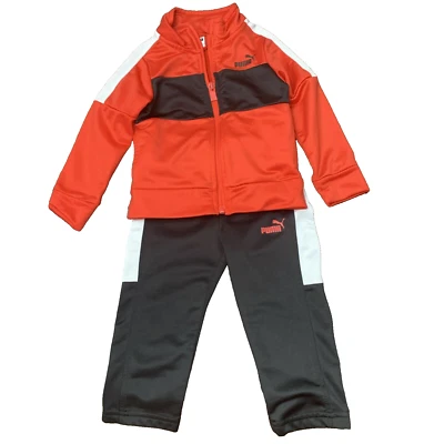 Puma Niños Bebé Niño 2 Piezas Traje de Pista Cremallera 18 Meses Negro y Rojo Usado Foto 1 de 4