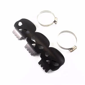 Black 9" Skull Exhaust Muffler Pipe Heat Shield Cover Heel Guard Cruiser Custom - Foto 1 di 4