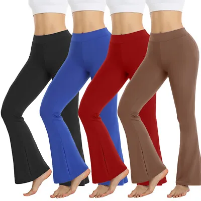 Women High Waist Tummy Control Flare Yoga Pants Leg Pants Leggings Gym Workout • 13.17€