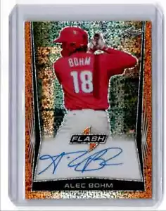 2018 Leaf Flash Orange Alec Bohm Auto 5/10 Philadelphia Phillies #BA-AB1 - Picture 1 of 2