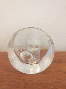 mats jonasson art glass sweden Fox, Signed, Paperweight - Picture 1 of 12
