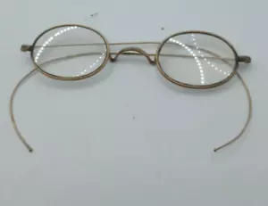 14k k Gold Plate Gold Wire Frame Brille 14 Gramm mit Linse - Bild 1 von 5
