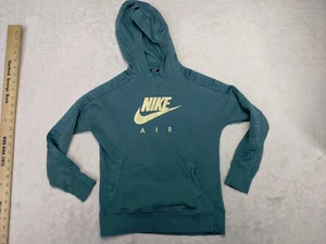 Nike Air Girls M Blue Hoodie Sweatshirt Arm Stripe Long Sleeve BV2709-364 - Picture 1 of 11