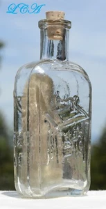 Antique SEWING MACHINE OIL bottle w/pic Sewing Machine SINGER Oel GERMAN ? - Picture 1 of 4