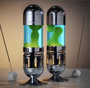 Mathmos POD CANDLE powered Lava Lamp With GREEN wax BLUE Liquid, - Picture 1 of 6