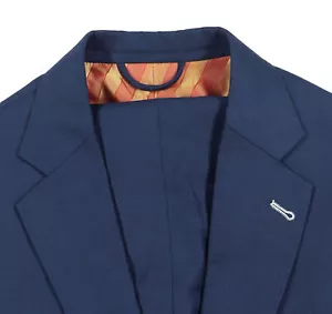 Traje de hombre 38 S a medida azul italiano Luiciano Royal Opera lana cirujano puños - Imagen 1 de 23