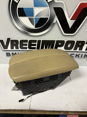 BMW X5 X6 E70 2007-2013 consola central delantera reposabrazos almacenamiento beige tostado 9115082 Foto 1 de 4