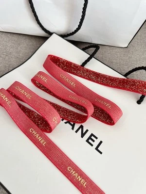 100% Authentic red logo Chanel Ribbon  brand new sale by yard  - Image 1 of 4