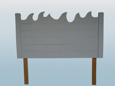 Queen Size Headboard Ocean Waves Coastal Tropical Surf Hawaii Sea Pirate Beach - Image 1 of 4