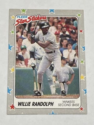 1988 Fleer Star Stickers Baseball #50 - Willie Randolph - New York Yankees - Image 1 of 2