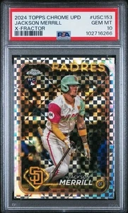 2024 Topps Chrome Update - Jackson Merrill - X-Fractor - #USC153 - PSA 10 - Picture 1 of 2