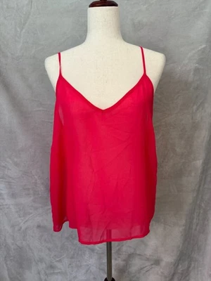 Calvin Klein Tank Top Sheer Spaghetti Strap Camisole Adjustable Cami Size XL NWT - Image 1 of 4