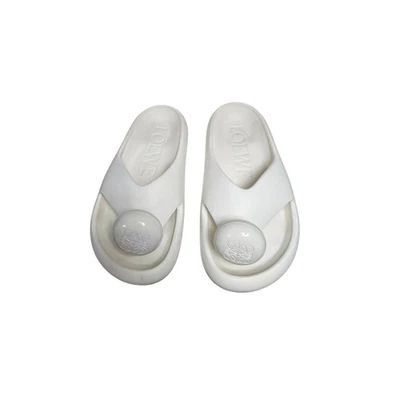 Chanclas Loewe Tanga Mujer Blanco Goma Guijarro Detalle, Talla 38 Foto 1 de 4